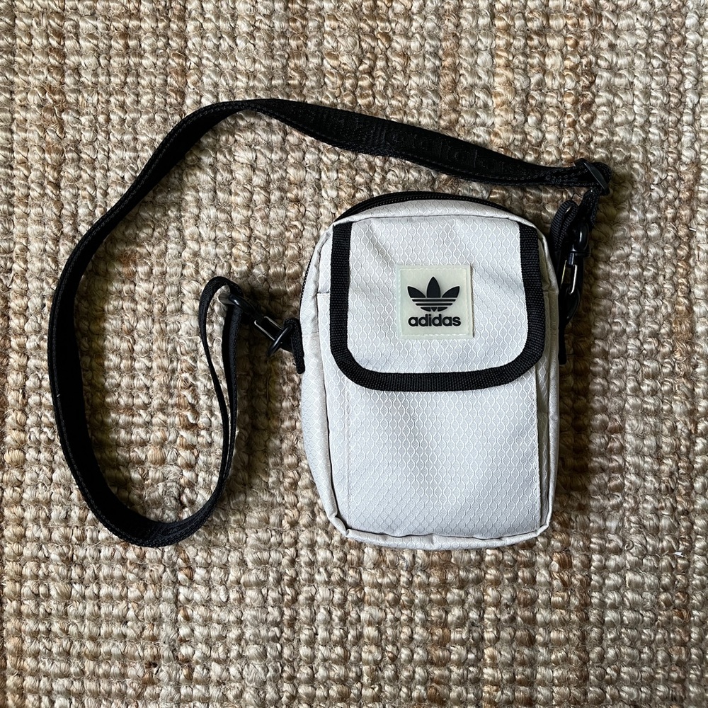 ADIDAS Off White/ Black Mini Shoulder Travel Bag